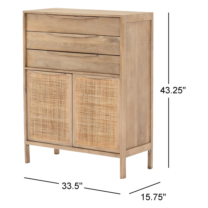 Sydney 3 - Drawer Dresser, Natural Mango