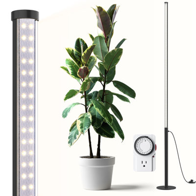 Standing Grow Light With Timer, 42W, 5000K, Full Spectrum Vertical Tall Grow Lights For Indoor Plants, Wide Coverage, 4FT To 5.6FT Height With Foot Switch, For Flower And Tall Plants