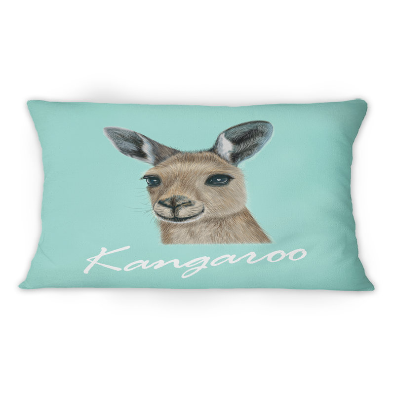 Portrait of Kangaroo - coussin décoratif traditionnel imprimé