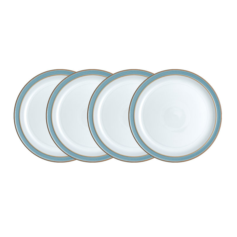 Azure Rimmed Set of 4 Medium Plates