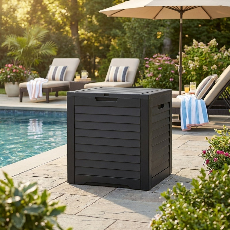 Coffre de terrasse verrouillable en résine 31 gallons Edrosie Inc