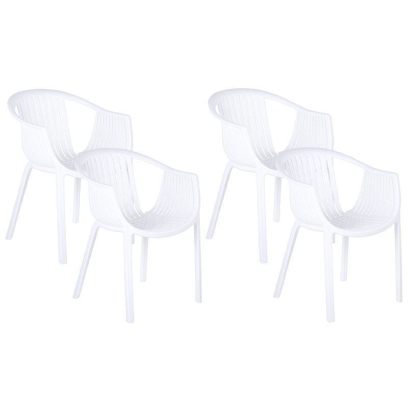 Anjali Stacking Patio Dining Armchair, White