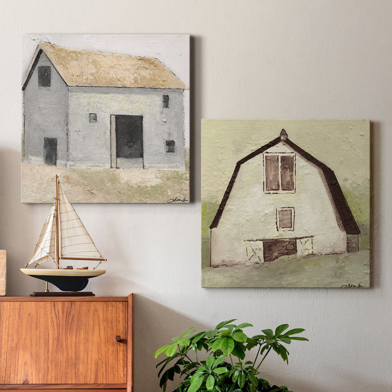«On the Farm I», ensemble de 2 reproductions d'art sur toile tendue, H 40 po x l 80 po x P 1 po