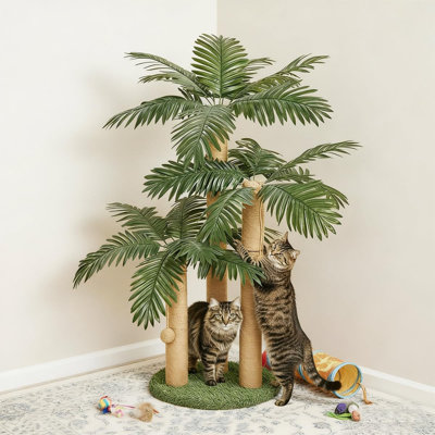 Cat Scratching Post | Cat Scratcher Tree, Cat Scratching Posts,3 Scratching Poles,2 Interactive Dangling Balls, For Indoor Kitten & Adult Cats