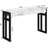 Monterey Console Table With White Faux Marble Top And Black Frame, 2-Tier Shelving, Solid Wood Construction