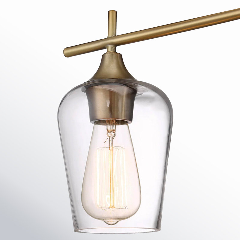 Éclairage pour meuble-lavabo à intensité variable Breena en laiton chaud, Laiton chaleureux, Clear