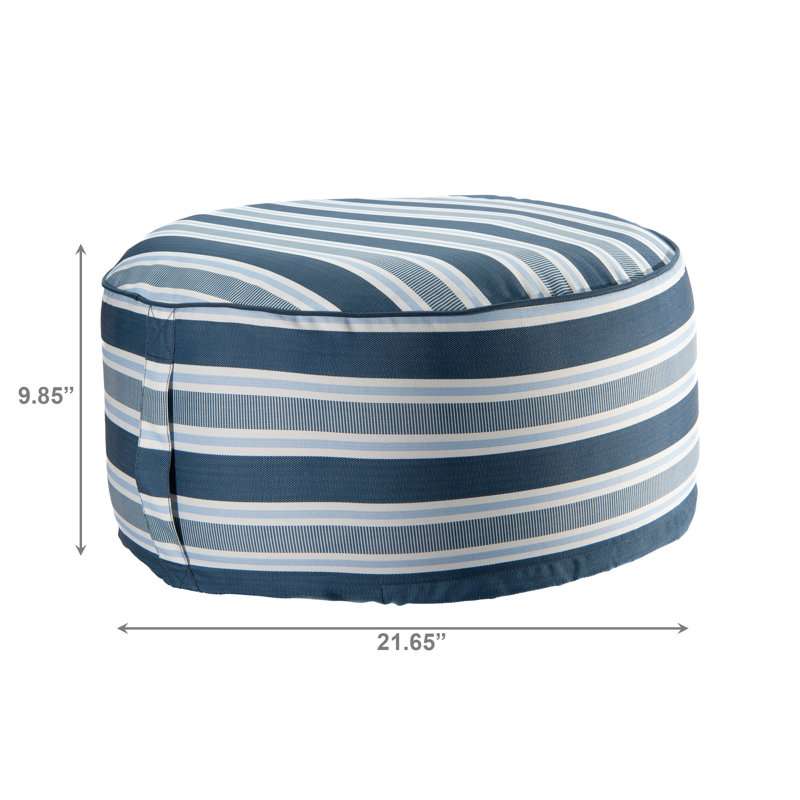 Pouf gonflable extérieur rayé bleu, Bleu