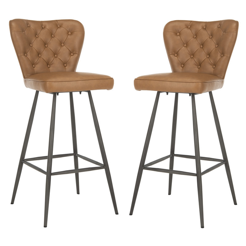 Rickman Upholstered Counter Stool with Metal Frame, Camel, Bar Stool (29.9" Seat Height)