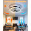 Ventilateurs de plafond disco avec lumières, modes boule de disco 7 couleurs, ventilateur de plafond encastré à profil bas avec lumière et moteur à télécommande 3 lumières à intensité variable et réversible à 6 vitesses pour le salon de la chambre à coucher