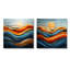 «Blue Orange Bold Mountains Landscape at Sunset I», art mural abstrait - ensemble d'art mural moderne 2 pièces-649076305-649076319-649076316