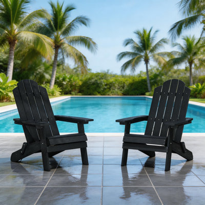 Chaise Adirondack pliante pour l'extérieur Chaises Adirondack faciles à assembler et confortables Chaise en plastique composite résistant aux intempéries pour l'extérieur