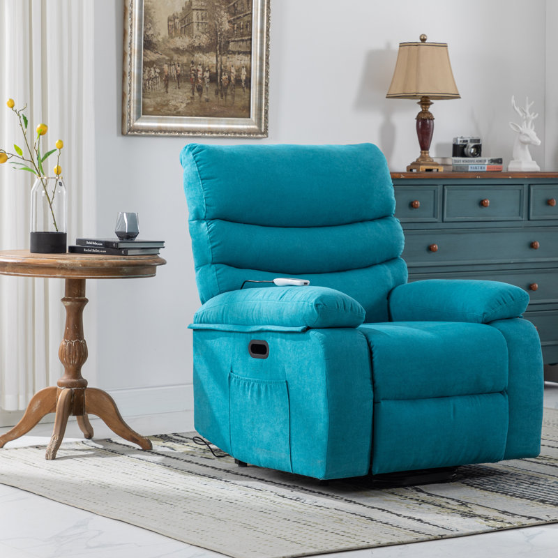 Fauteuil de massage inclinable électrique chauffant, Chenille bleu