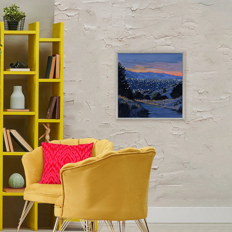 «Desert City Lights At Dusk», estampe numérique, design par Kate Jarvik Birch, H 24 po x l 24 po, Estampe numérique Farmhouse