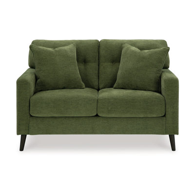 Bixy Loveseat, 57 Inch, Track Armrest, 2 Accent Pillows