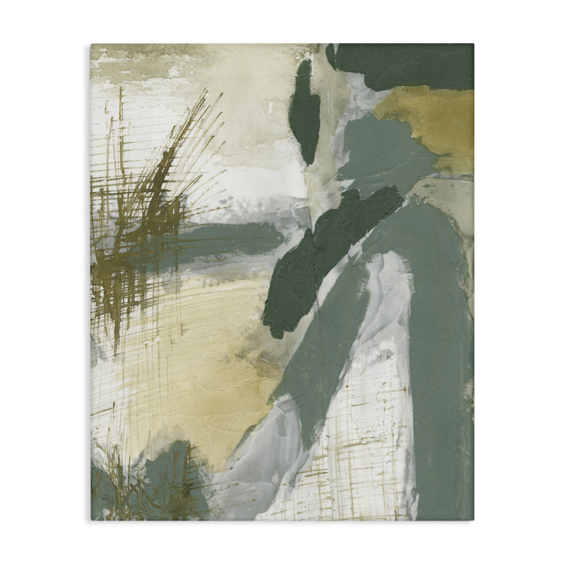  Art mural dynamique abstrait avec toile grise par Vanna Lam, H 48 po x l 36 po