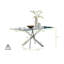 Ensemble de table de salle à manger 7 pièces en métal et verre avec 6 chaises rembourrées en similicuir et table rectangulaire-660557656