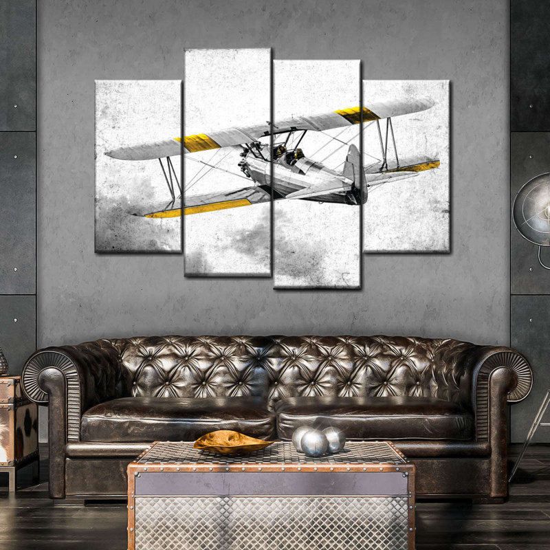 Reproduction sur toile Biplane Pop, H 22 po x l 36 po x P 1 po