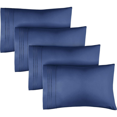 Pillowcase Set, Soft Double Brushed Microfiber, Cooling & Breathable Pillow Covers, Set of 4