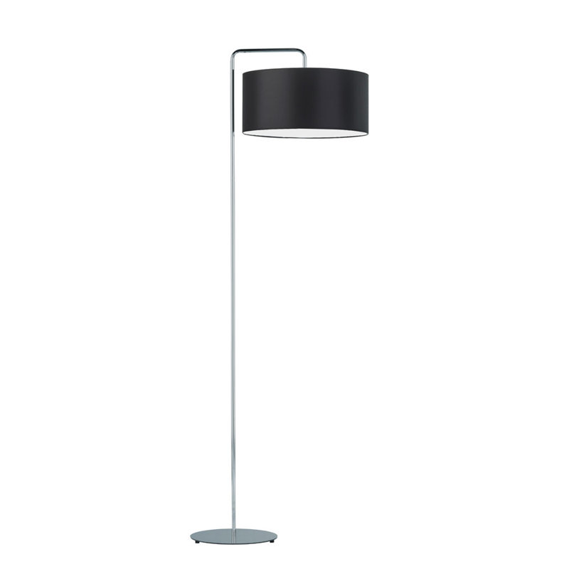 Janisse 156cm Traditional Floor Lamp, Black, Chrome