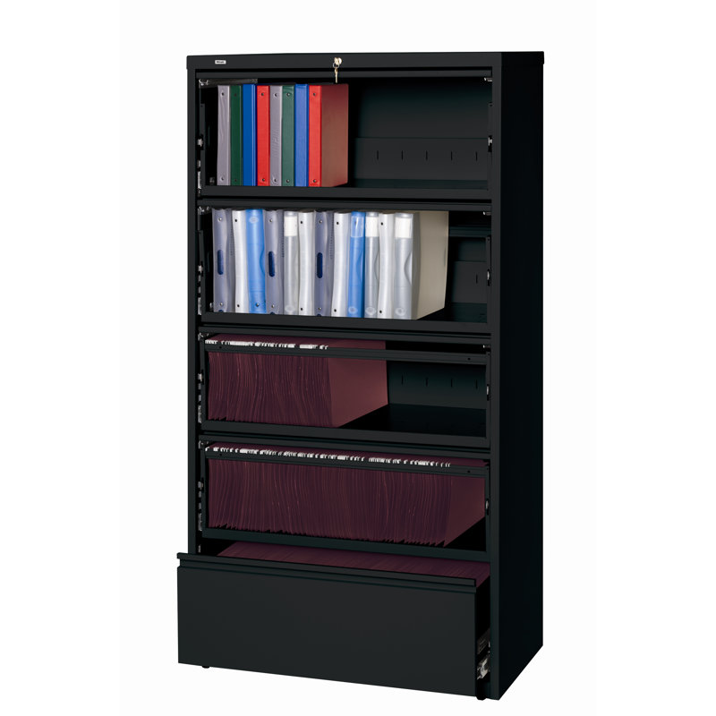 36'' Wide 5 -Drawer Steel File Cabinet, Black