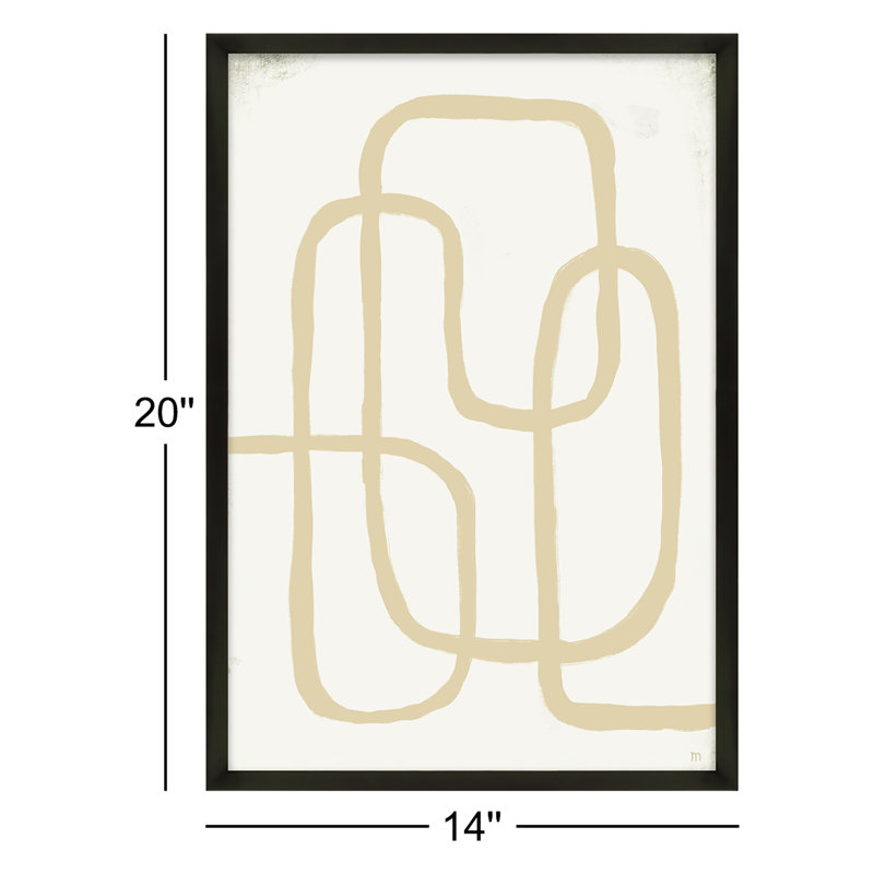 «Line Works In White 2» par Phillips, art mural encadré, Papier avec cadre noir, H 20 po x l 14 po x P 1,25 po