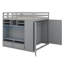 Lit mezzanine double avec lumières DEL, lits mezzanine en bois massif avec tiroirs, tablettes, grand lit mezzanine avec meuble télé et armoire-1158740805