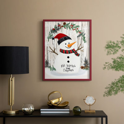 «Christmas Holiday Art XXVI», reproduction encadrée - bois massif