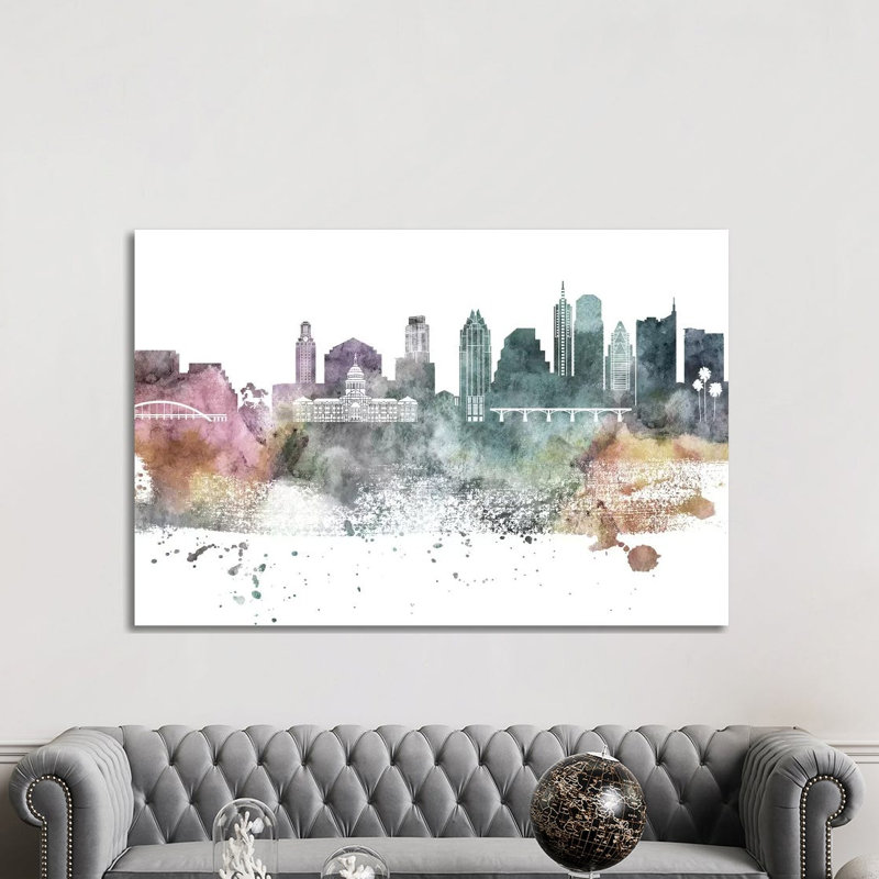 Philadelphia Pastel Skylines, H 40 po x l 60 po x P 1,5 po, Austin
