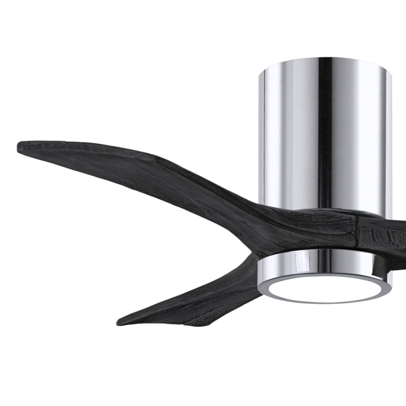 Irene LED Ceiling Fan, Polished Chrome, Matte Black, 42"