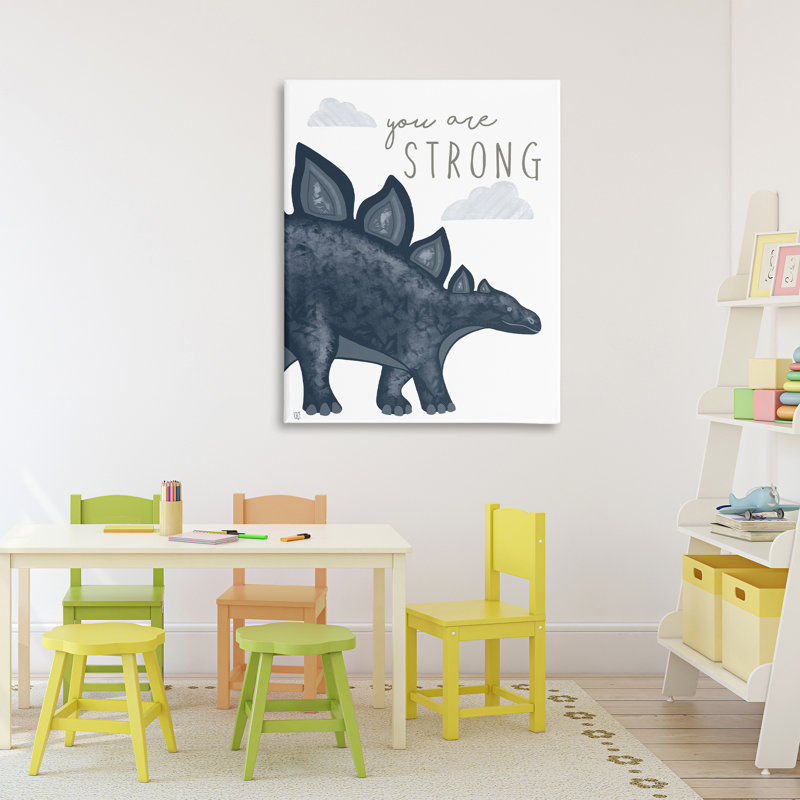 Toile de dinosaure You Are Strong, design par Elizabeth Tyndall, H 40 po x l 30 po