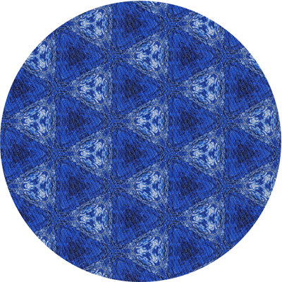 Tapis décoratif bleu géométrique