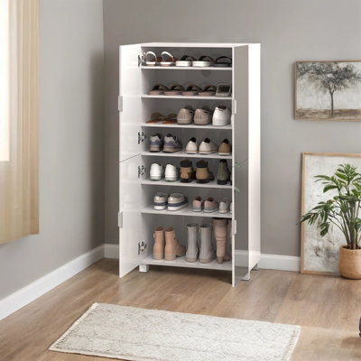 24 Pair Shoe Storage Cabinet with 7-Adjustable Shelve