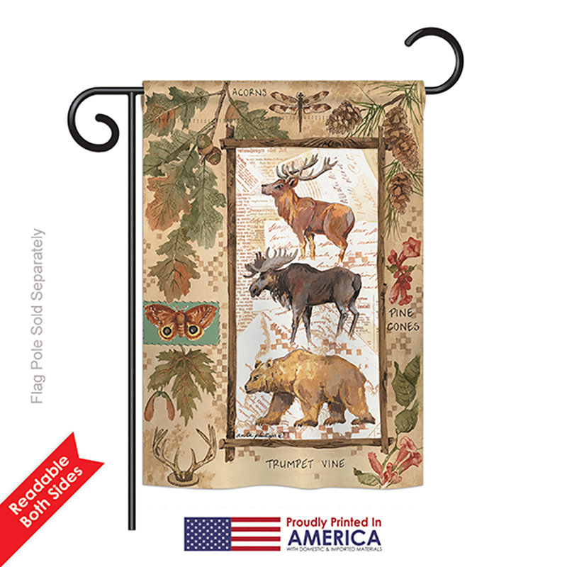 Bois de l’aventures à vie sauvage, en polyester 18,5 x 13 po. drapeau de jardin