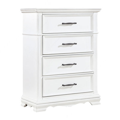 Élégante armoire de rangement à 4 tiroirs en bois massif pour chambre à coucher à 1 tiroir