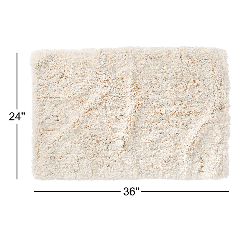 Shag Bath Rug, Undyed, 36" L x 24" W