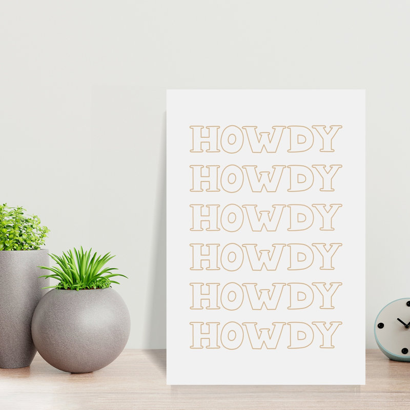 Neutral Howdy Bold Minimalist Modern Coastal Wall Art Print, 45.72cm H x 30.48cm W