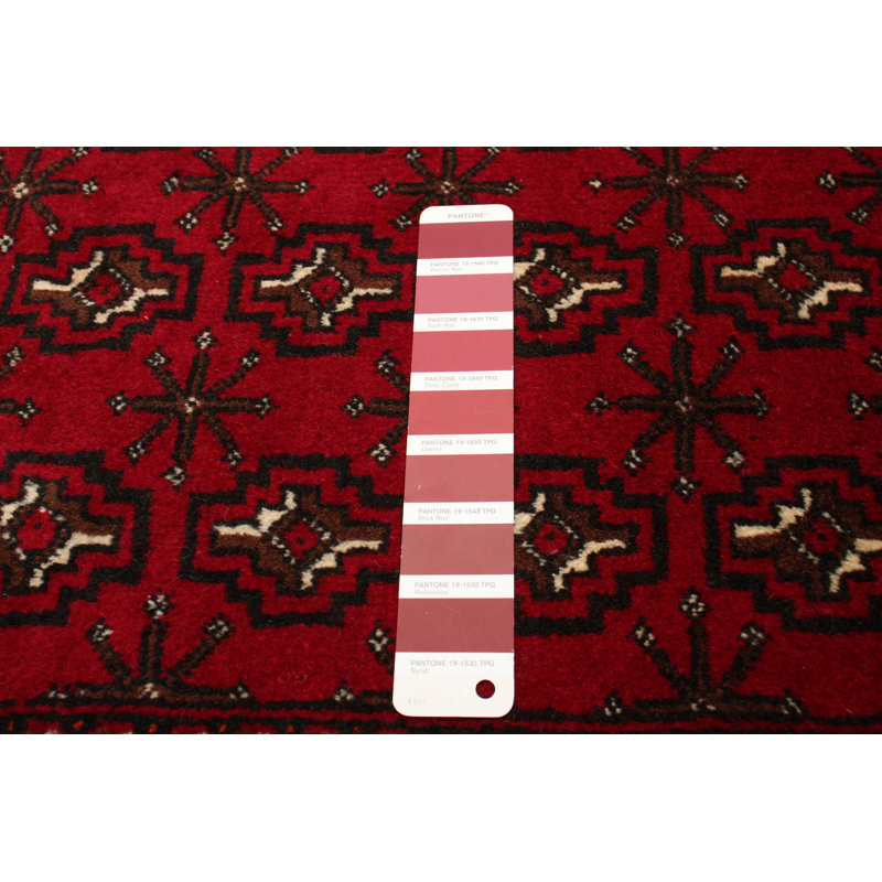Tapis rouge en laine noué à la main de conception unique 3 pi 3 po x 6 pi nouvel âge Kalgoorlie