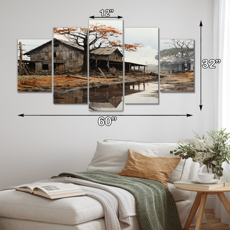 The Great Depression Achromatique I - Décoration murale Paysages - 5 panneaux