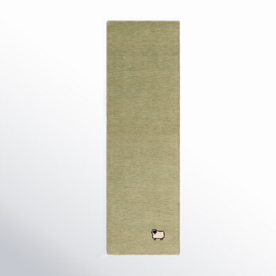 Racheal Light Green Hand-Tufted Wool Rug