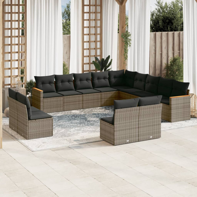 Ensemble de canapé de jardin Vidaxl, foncé