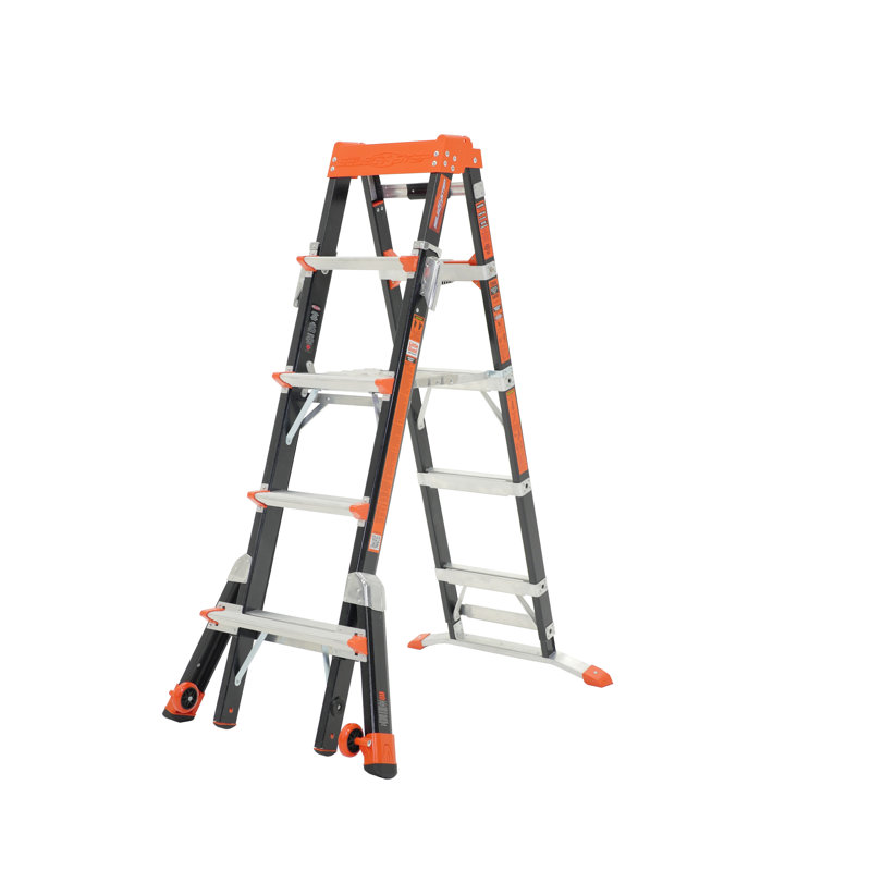 4 - Step Fiberglass Lightweight Folding Multi-Position Ladder