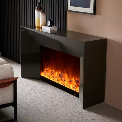 Italian minimalist ultra-narrow simulated fire decorative electric fireplace