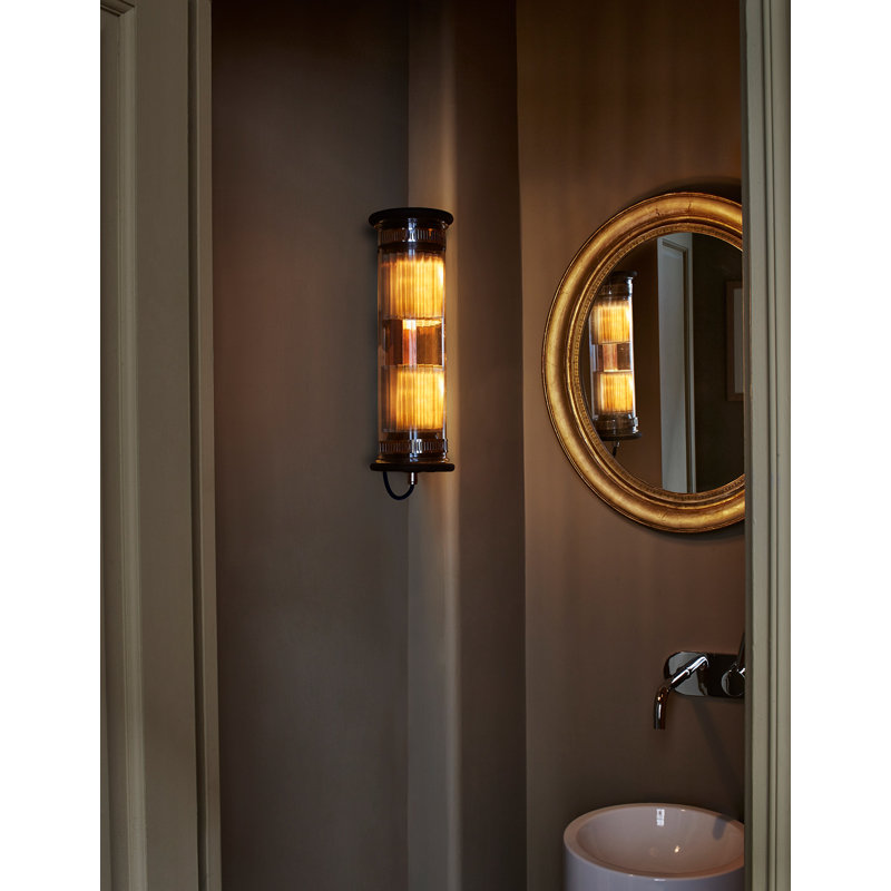 2 - Light Flush Mounted Sconce, Gold, 4.9" H x 14.57" W x 5.5" D