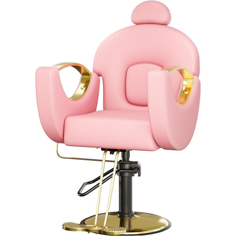 Fauteuil de coiffeur inclinable hydraulique pour la maison ou le salon - pivotant à 360 °, hauteur réglable, similicuir, multifonctionnel