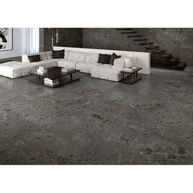 Terrazzo 24" x 47" Porcelain Wall & Floor Tile, Gray