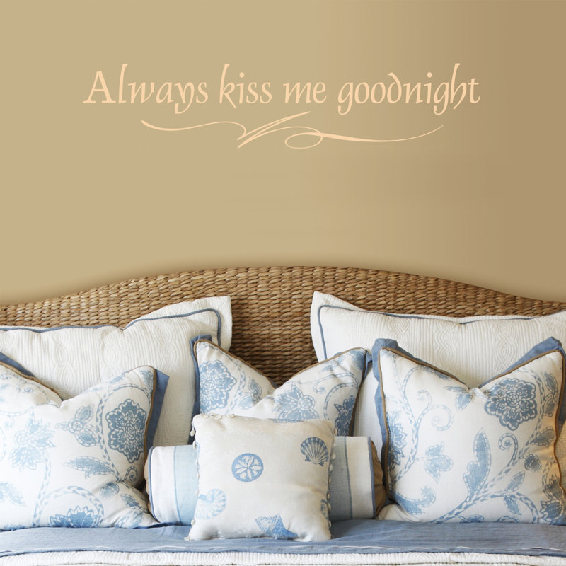 Décalcomanie murale toujours baisers me goodnight, Crème, H 12 po x l 53 po x P 0,01 po
