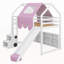Structure de lit simple en forme de mezzanine en bois avec tente et base de lit en bois-26993287