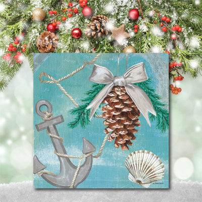 Art mural en toile 30 po x 30 po Christmas by the Sea I