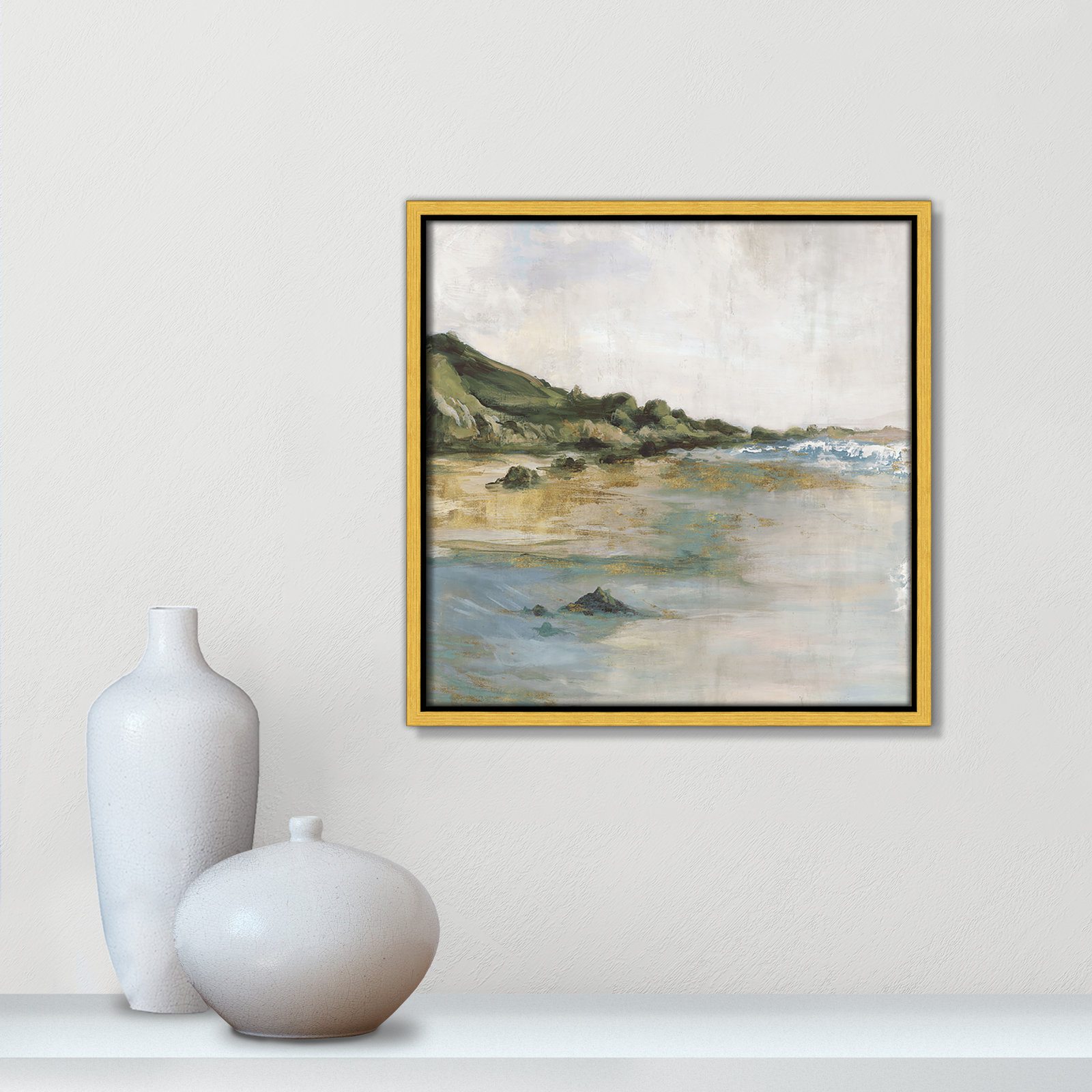 Cordoba "Tide's Edge" Print, 13.5" H x 13.5" W, Gold