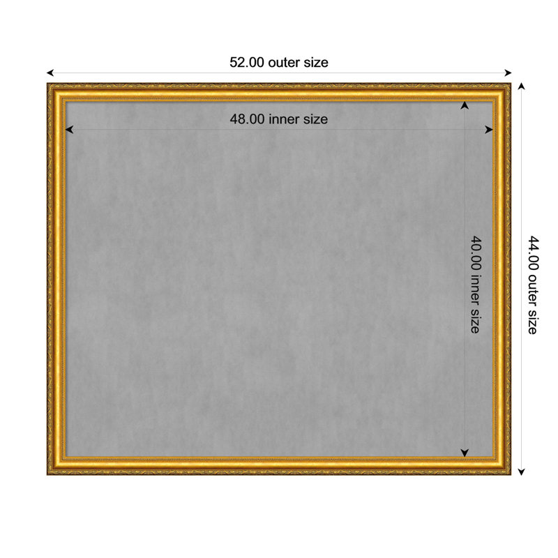 Tableau magnétique encadré doré Colonial, H 44 po x l 52 po